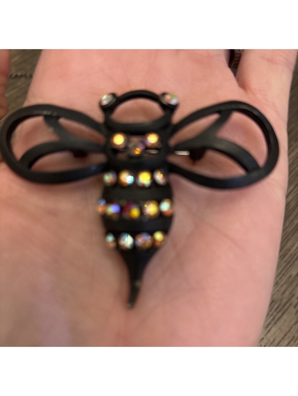 Beautiful Black Coro Rhinestone  Butterfly Brooch With Premier Design Necklace